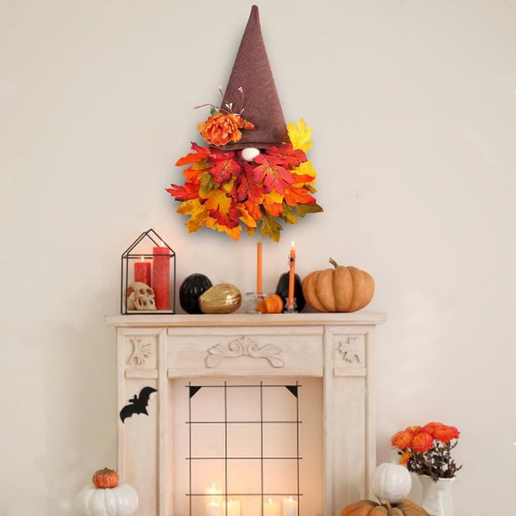 7 Inch Gnomes Fall Autumn Wreaths for Front Door - Picture 5 of 6